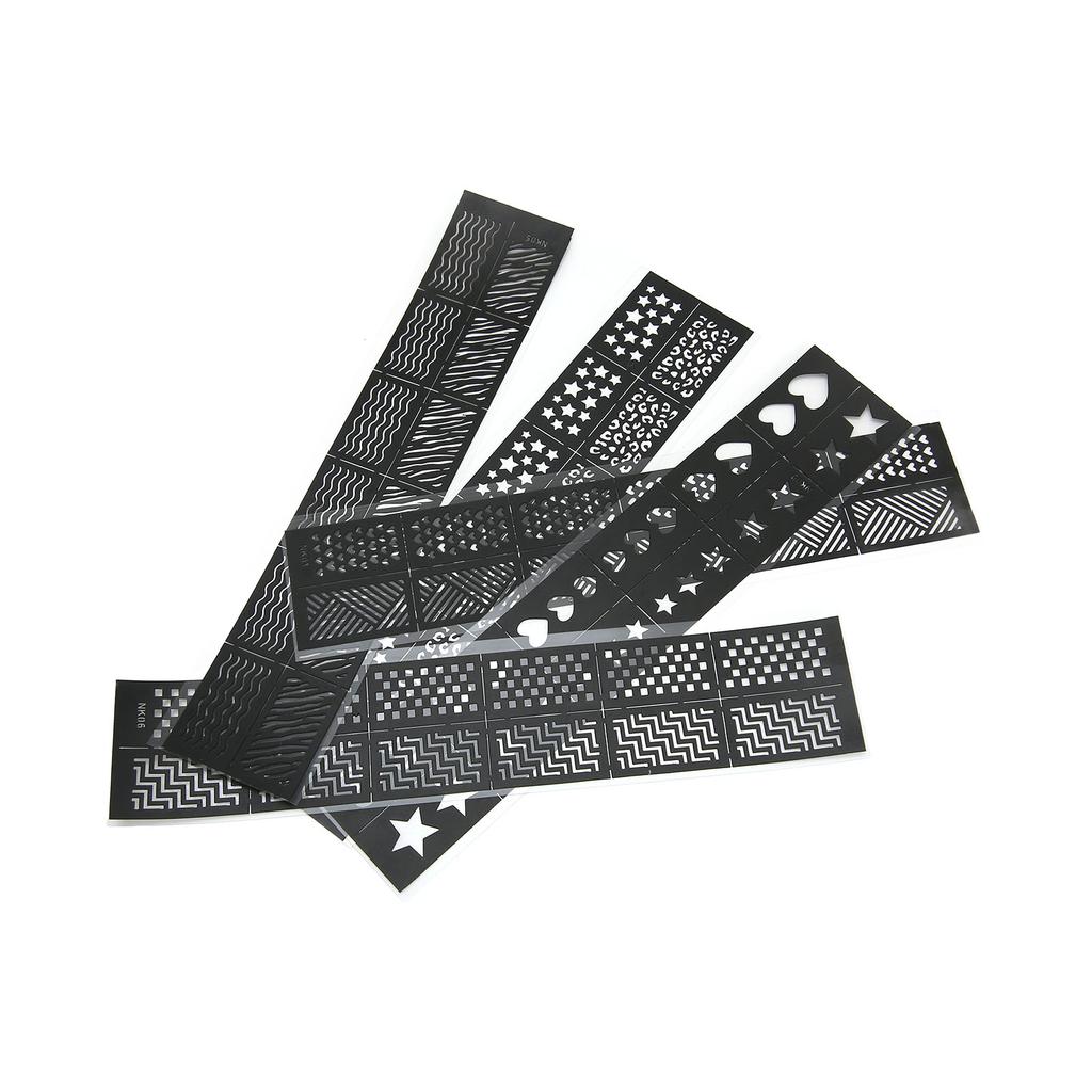 5 Sheets Nail Art Printing Template Different Patterns Hollow Out Nail Decals Stamping Stencil Plates