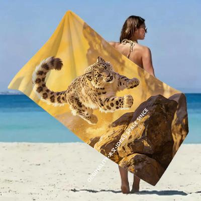 Leopard Rush Beach Towel Patterned Sunscreen And Windproof Suitable For Swimming Pool Camping Travel