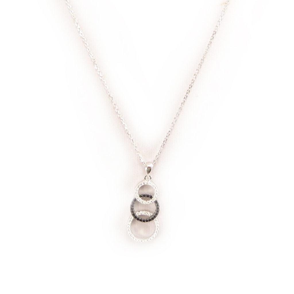 Altesse [L0181] - Collier Argent 'Scarlett' noir blanc