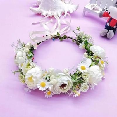 Thin Artificial Flower Headband Hair Band Hairband Painless Bridal Shower Wide Shower Spacious Self Wedding