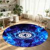 Rangers FC Printed Round Crystal Velvet Rug Soft Non Slip Floor Carpet For Bedroom Holiday Gift
