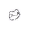 Korean Retro Fashion Hollow Heart Adjustable Cross Ring for Women