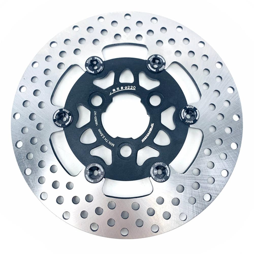 

Motorcycle E-bike Universal CNC 3 holes 220mm*57mm Floating Disc Brake Disc For Honda Yamaha Cygnus-Z Rsz Jog Force Niu Scooter 220mm Black