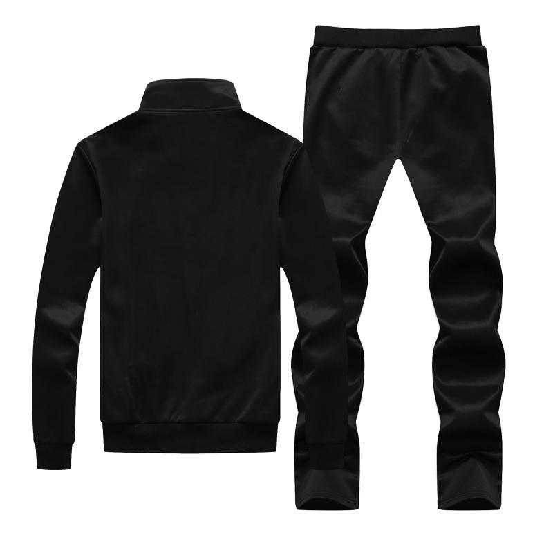 

Молодежный мужской кардиган-свитшот приталенного кроя с вышивкой, M-8XL, воротник-стойка, однотонный, длинный рукав, весна/осень. 3XL чёрный