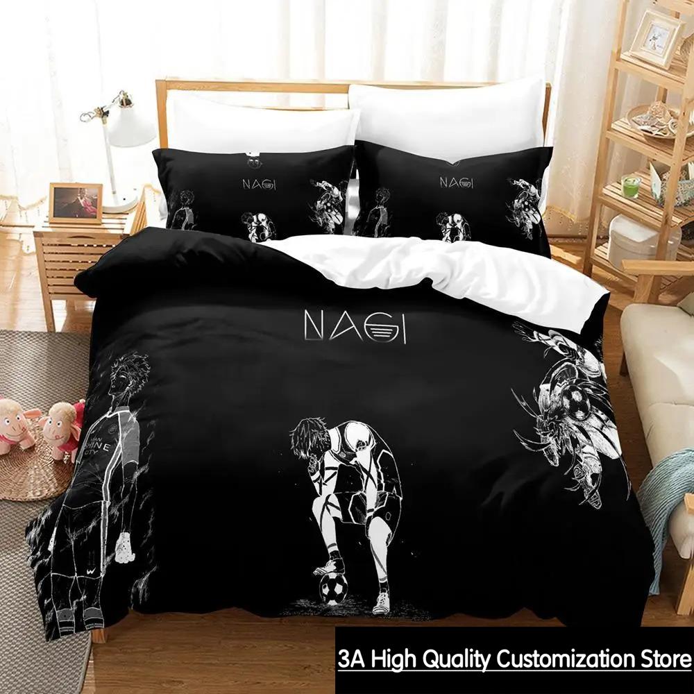 2023 New Blue Lock Bedding Set Cartoon Anime three-piece set Adult Boys Bedroom Duvetcover Sets 3D Kawaii colcha de verano cama