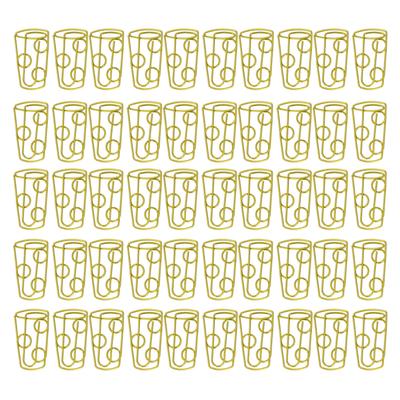 50 Pcs Paper Clips Coffee Cup Shape Office Home Plastic Coated Wire Golden Yellow Paper Clips for Notebook Bookmark
