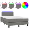 Exclusive House - Slatted Bed Base and Mattress and LED Dark Grey 120x200 Cm