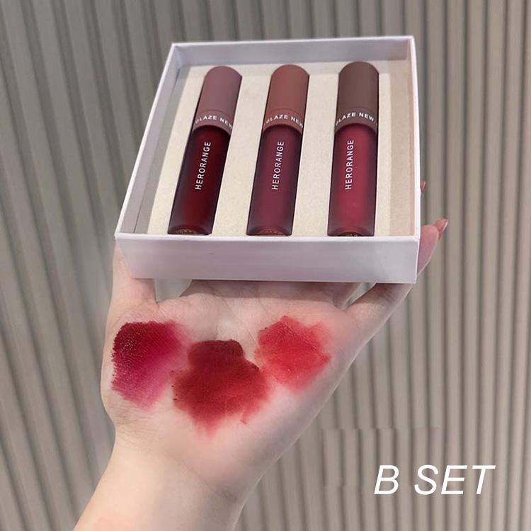 HERORANGE Velvet Lip Glaze Matte Liquid Lipstick Long Lasting Waterproof Smooth Lip Tint High Pigment Nude Red Lip Makeup Cosmetics for Women