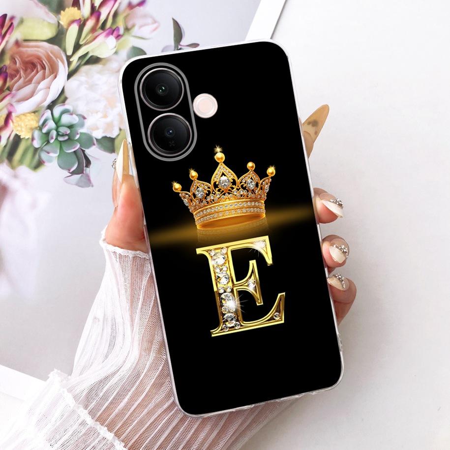 For Vivo V60 Lite 4G Case V2530 Cute Letters Crown Soft Slim Silicone Back Cover For Vivo V60 V 60 V60Lite 5G T4 Pro 2025 Bumper