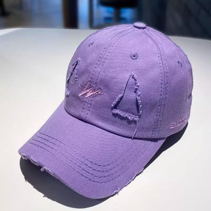 Japanese Retro Old Ripped Baseball Hat Women's Spring and Summer Casual Versatile Street Youth Baseball Hat Defense Hat