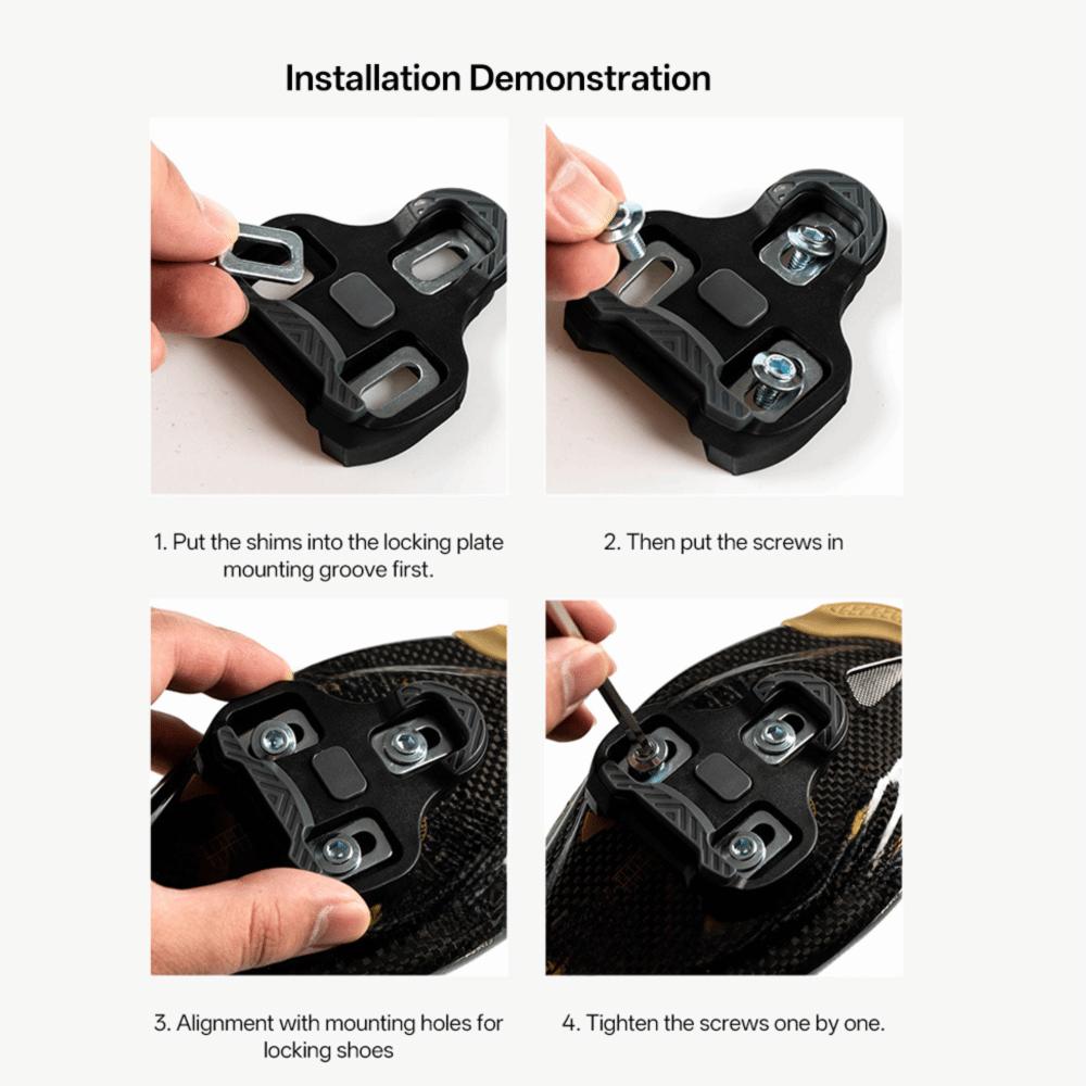 3-håls cykelskor med klossar, halkfria cykelpedalklossar för Look KEO-pedaler, för inomhusträning