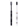 Ergonomic Black and White Toothbrush Set for Couples Portable Gentle Cleaning