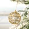 3/6pcs Delicate Christmas Iron Wire Ball Gold Christmas Tree Decoration Pendant Hollow Ball  Office