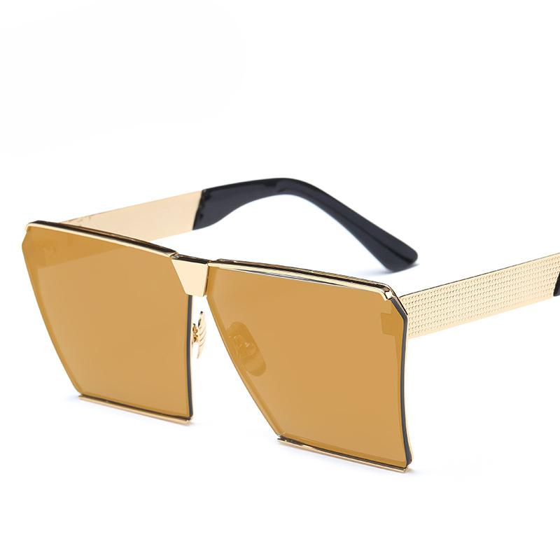 Fashion Luxury Brand Designer Oversized Square Sunglasses Women For Men Vintage Flat Top Mirror Shades Trend Punk Sun Glasses