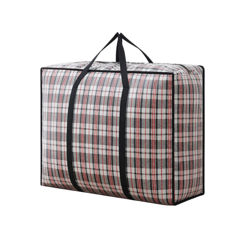 Plaid Zippered Storage Bags - Foldable Clothes for Home Travel
