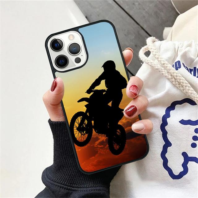 Dirt MX Bike Motocross Coque Shell For iPhone 17 Air 15 16 14 13 12 Pro Max 11 Pro Max Plus Phone Case Cover