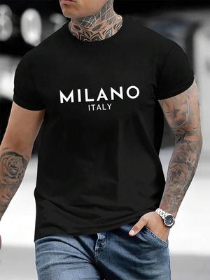 Unisex's Letter Print Short Sleeve T-Shirt