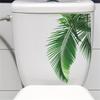 Tropical Leaf Pattern Bathroom Wall Stickers Self-Adhesive Toilet Lid Decals Easy Apply & Remove - for Home and Hotel Bathroom Accessories