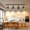 Set of 4 Black Spotlights for Duct Rails, E26 Base, Dimmable and Color-adjustable, with 60W LED Bulb and Remote Control (sold Separately). Suitable