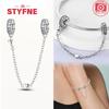 Copper Heart Bead Charms Colorful Zircon Safety Chains Authentic Charm Compatible With Authentic Bracelets Do It Yourself Jewellery Gifts Accessory Fo