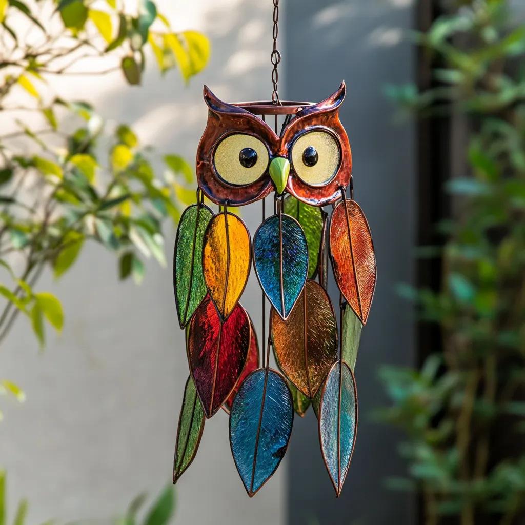 Acrylic Colorful Owl Hangings Home Bedroom Window Hanging Decorations Sun Catcher Acrylic Suncatcher Crafts