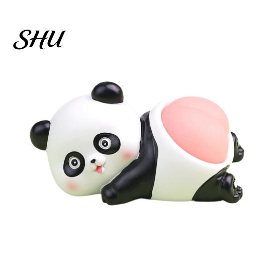 Squeezing Animals Toys Cartoon Figurine Cute Panda Rabbit Piggy Kitten Landscaping Doll Soft Butt Decompression Toy Resin Animal Figure Model Ornament