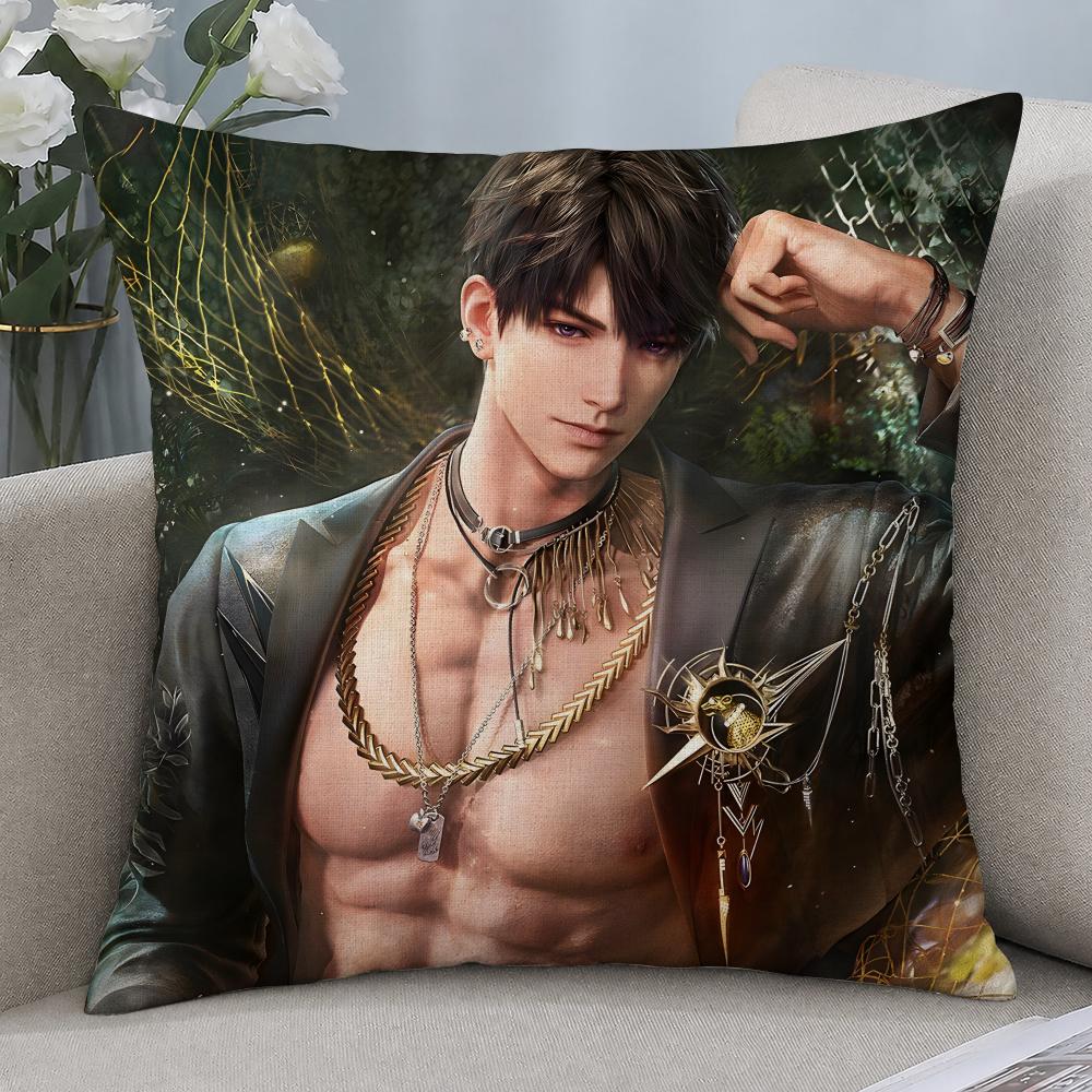 Game Caleb Love and Deepspace Cushion Cover Cushion Covers Natural Linen Breathable Sofa Bedroom Decor Pillowcase