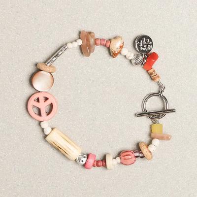 Peace Mark Symbol Bracelet Taffy Pink