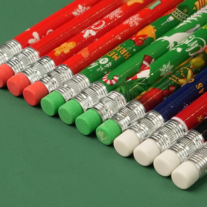 12/24/36 Pcs Halloween Christmas Theme Wooden Pencil Student School Stationery Halloween Party Gifts Supplies For Children