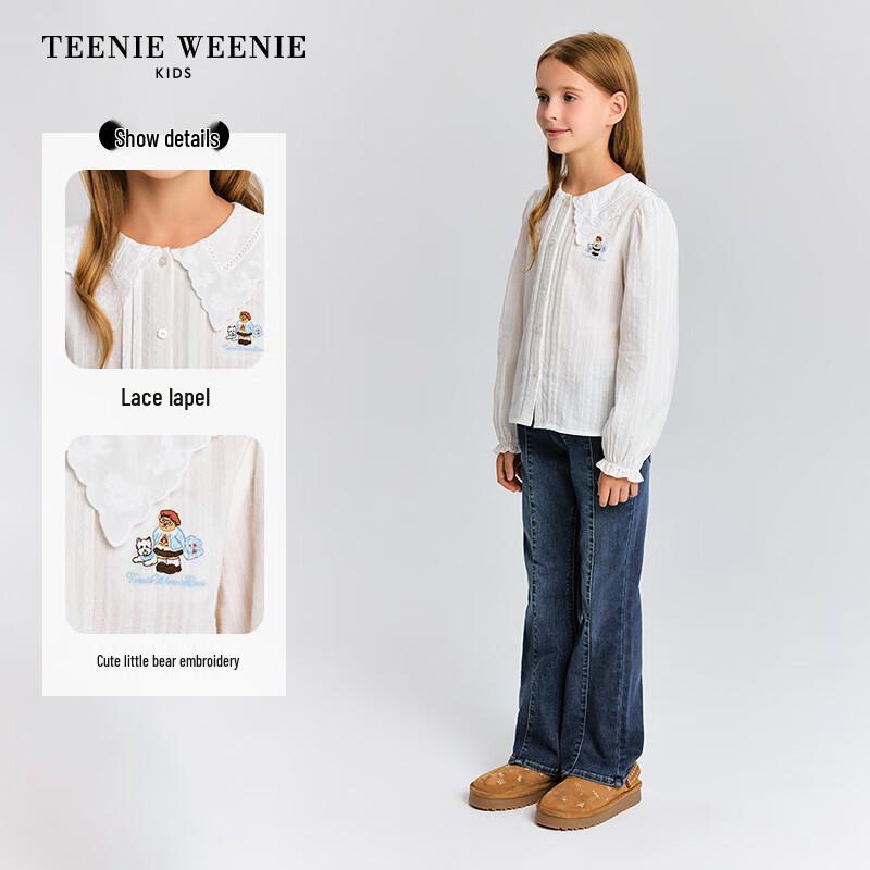 Teenie Weenie Kids Girl's Sweet Lace Puff Sleeve Shirt