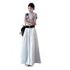 White skirt long women's summer skirt a-word long skirt pendant feeling new thin small wear