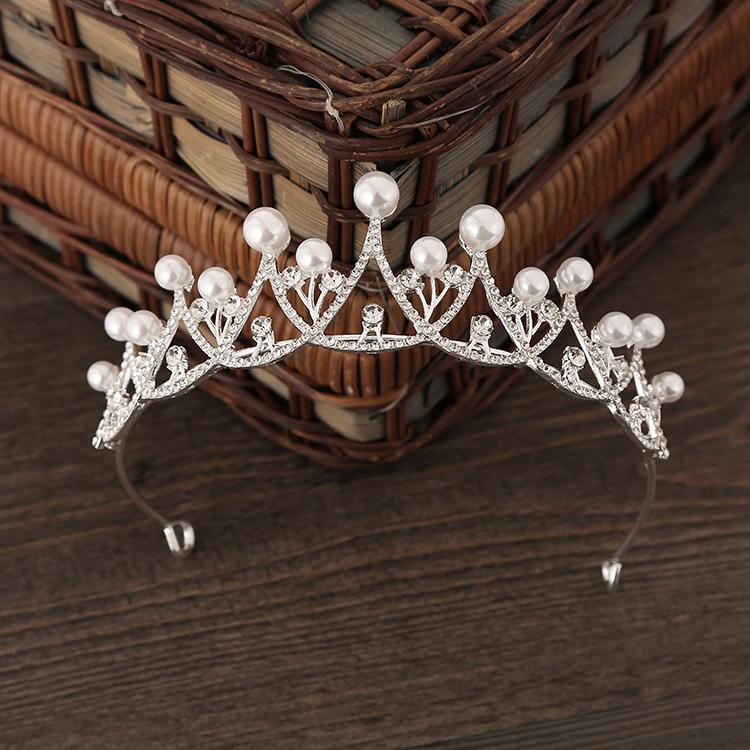 

Новая детская Корона из сплава с жемчужной короной, свадебное платье, прическа, повязка на голову, ужин, представление