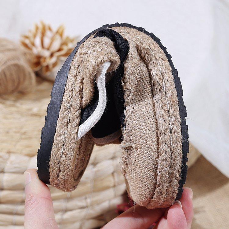 Women's platform office bag head slippers can be worn outside ethnic style old Beijing cloth shoes linen embroidery lazy pedal
