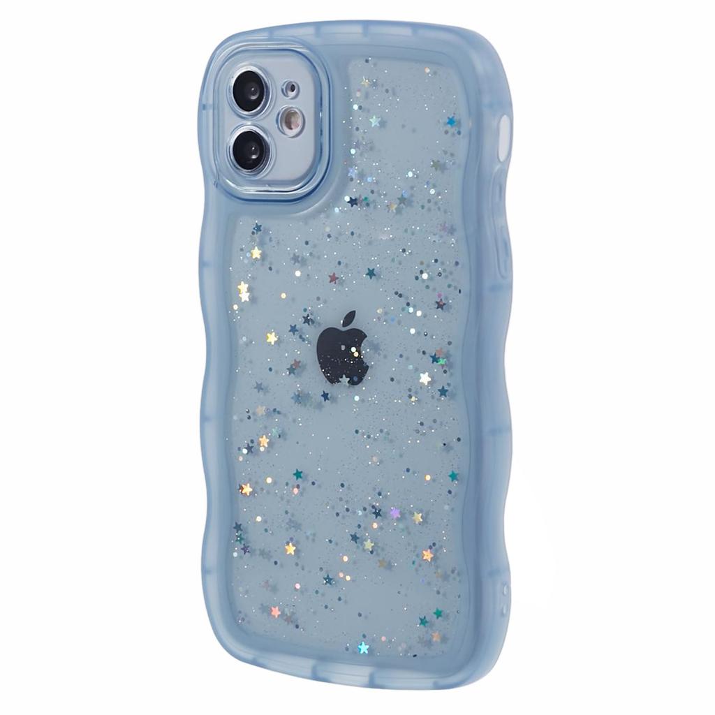 JTW Series for iPhone 12 Case Wavy Edge Star Sequins Epoxy Phone Cover