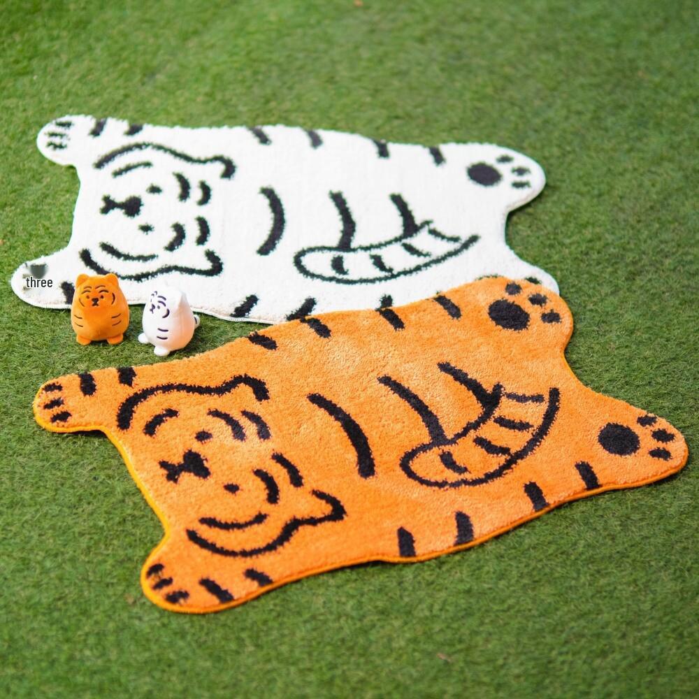 Cartoon Tiger Non-Slip Water-Absorbent Rug for Bedroom and Entryway