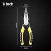 High Carbon Steel Multifunctional Pliers Needle Nose Wire Cutter Pliers Non‑Slip Grip Hand Tool For Household Electrical Repair
