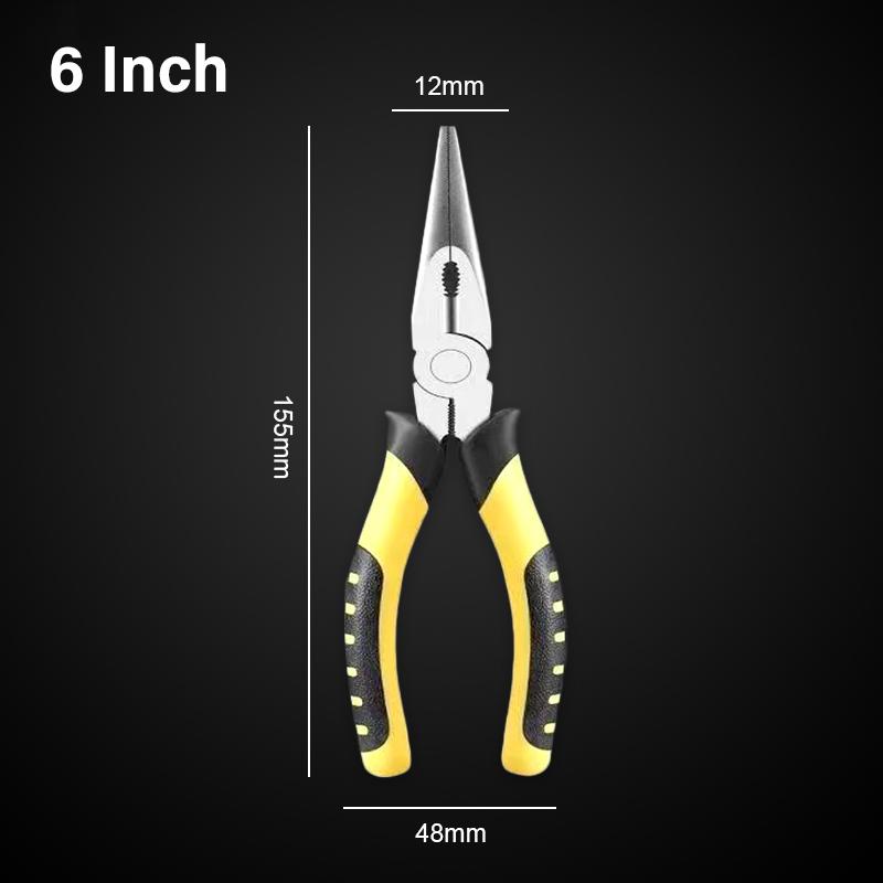 High Carbon Steel Multifunctional Pliers Needle Nose Wire Cutter Pliers Non‑Slip Grip Hand Tool For Household Electrical Repair