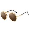 New Vintage Steampunk Sunglasses Round Steam Punk Metal Women Coating Sunglasses Men Retro Circle Sun Glasses Flap sunglasses