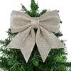 21cm Big Christmas Glitter Bows Xmas Tree Hanging Ornaments Topper 2024 Christmas Decoration for Home Navidad 2025 New Year Gift