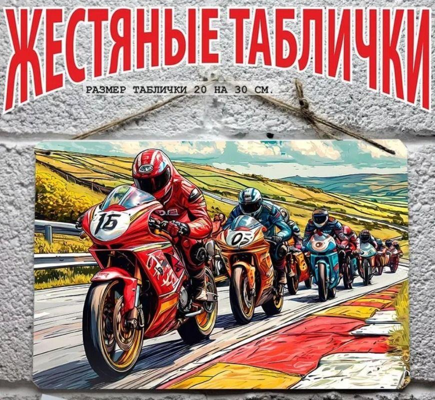 Vintage Motorcycle Metal Tin Sign Wall Decor Garage Gift