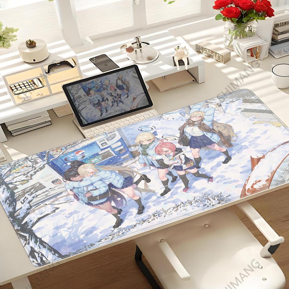 Cartoon Game Blue Archive Mousepad Hd Printing Computer Gamers Locking Edge Nonslip Mouse Pad Xxl90x40cm Keyboard Pc Desk Pad