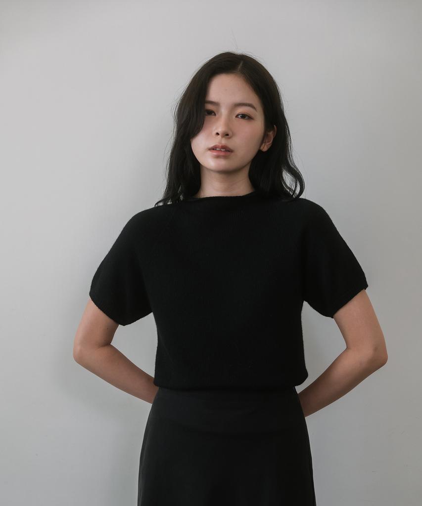LAMINEZ Half Neck Wool Knit - Black