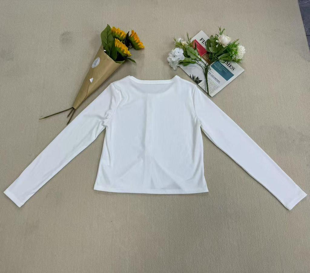 Ebay2025 Damen Frühling/Sommer Slim-Fit Einfarbig Knopf-Cardigan