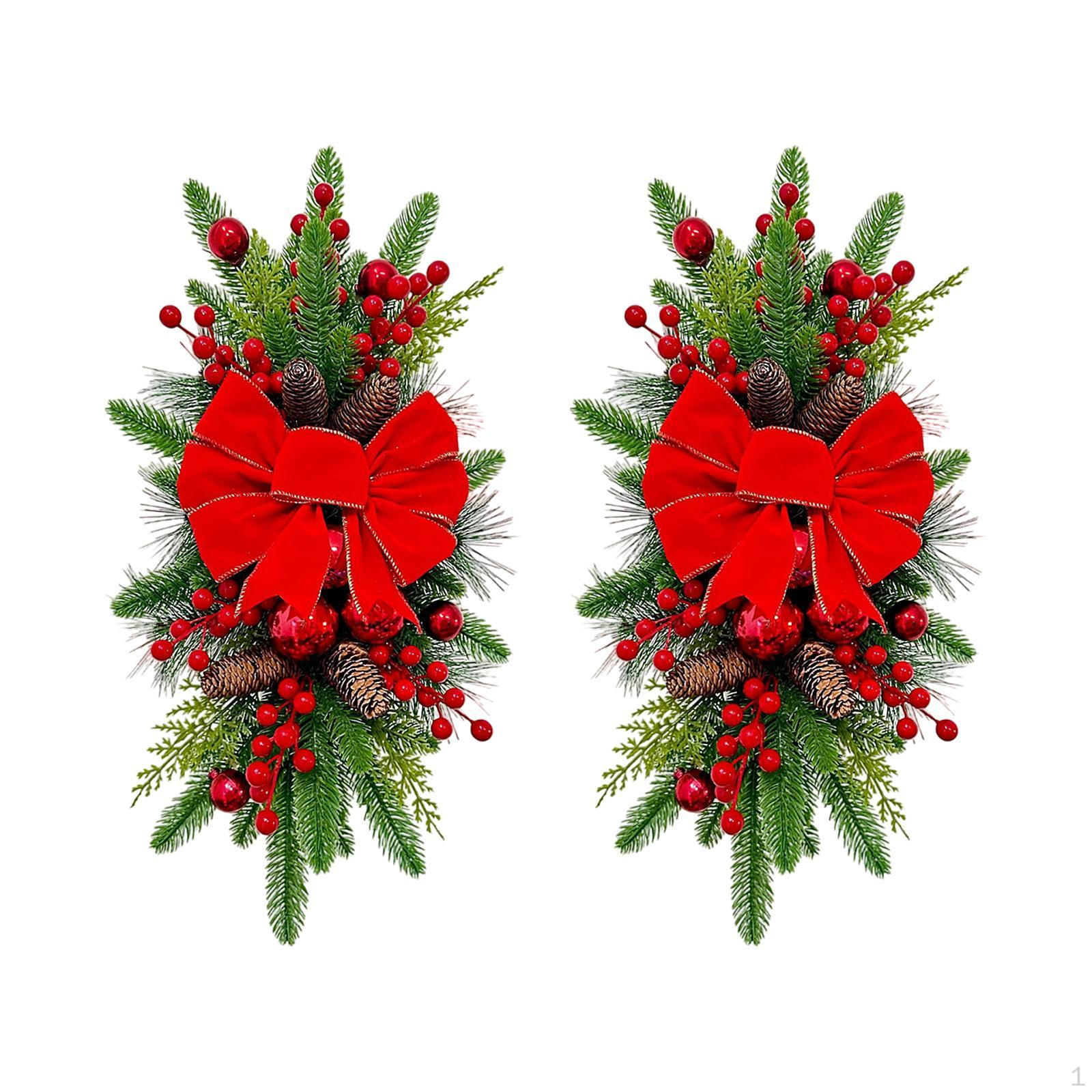 

Artificial Christmas Wreath ,Wreath for Front Door ,Farmhouse Ornaments ,Holiday Garland Style A