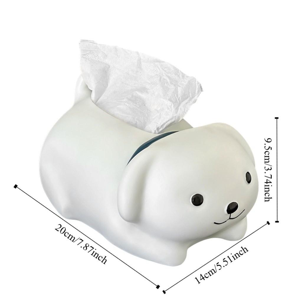 Decorative Little Dog Tissue Storage Box Figure Model Little White Dog Model Toy  Children/Kids