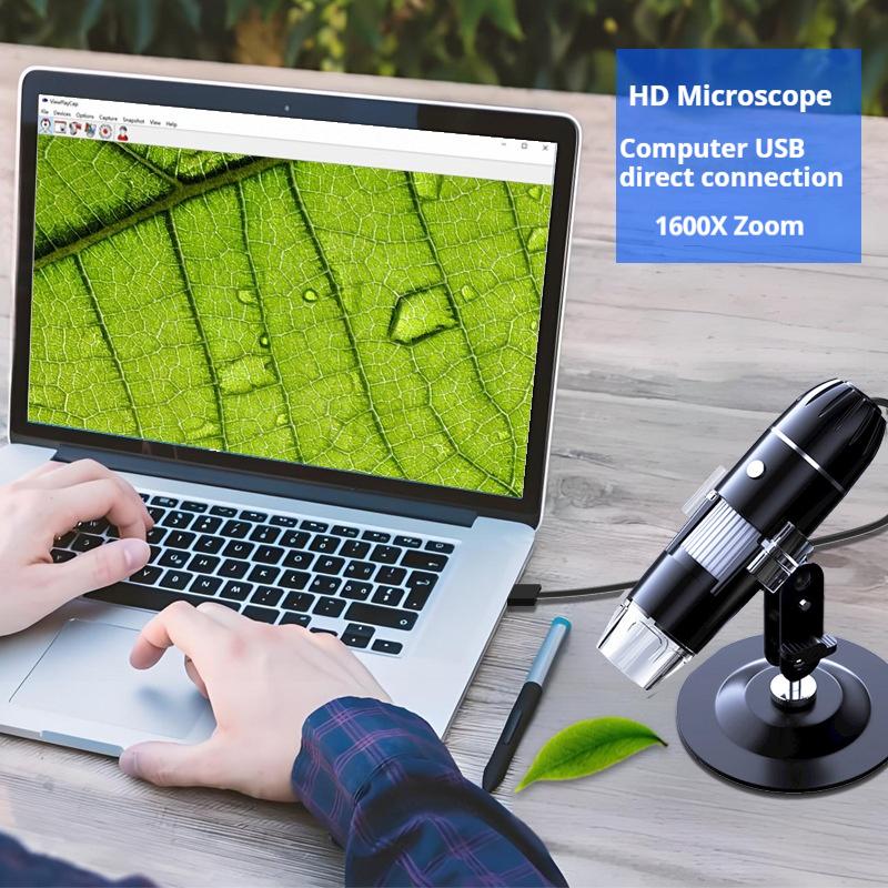 1600X Portable Electronic Microscope Zoom Digital Microscope with Stand Optical Microscope for Jewelry Appraisal Video