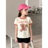 27Home Brand Children's Clothing 2026 Summer New Style Children's Cartoon Bear Pure Cotton Short-Sleeved T-Shirt Baby Girl Clothes