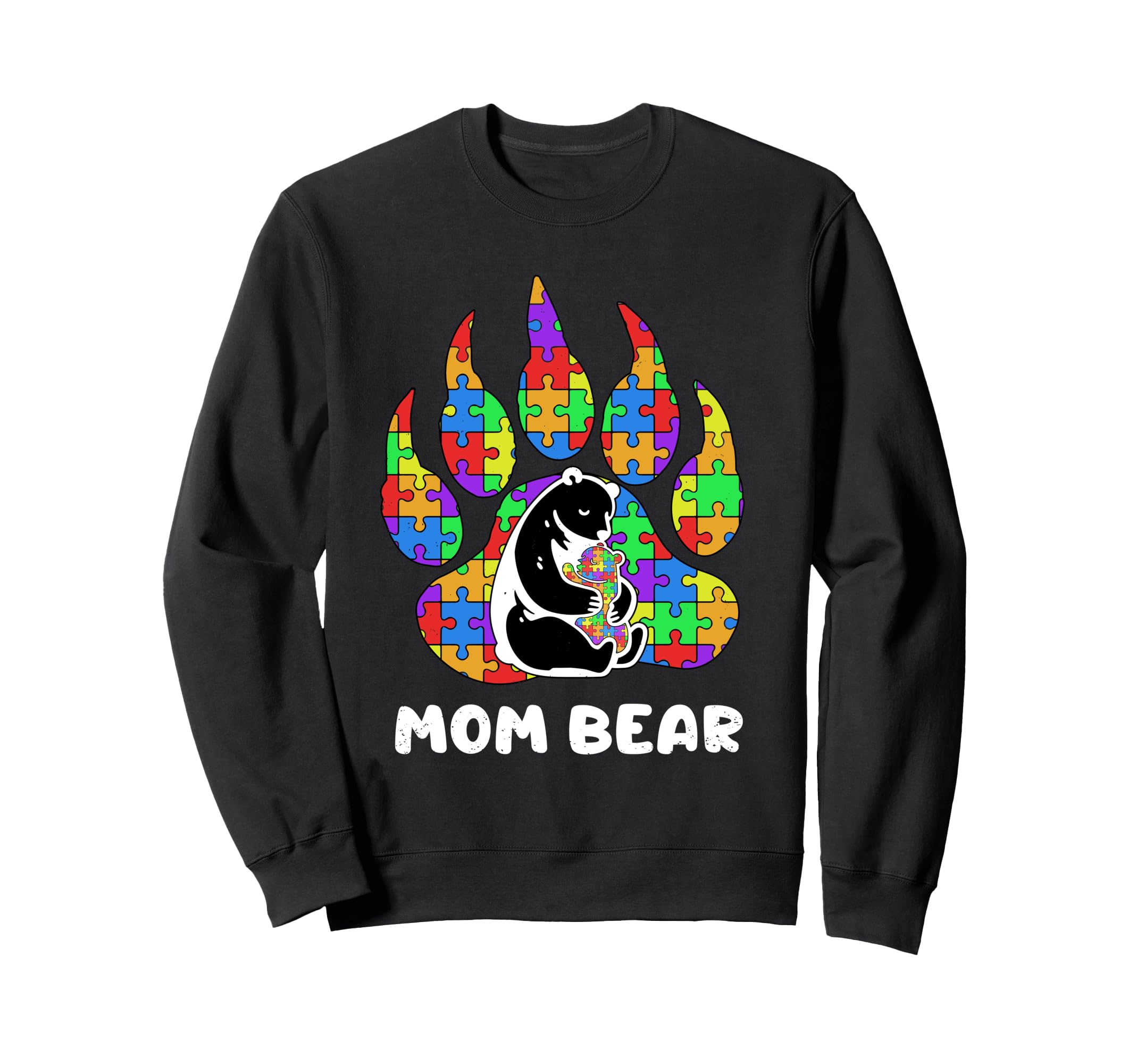 

Mom Bear Autism Awareness Mom Puzzle Piece Bear Warrior Sweatshirt