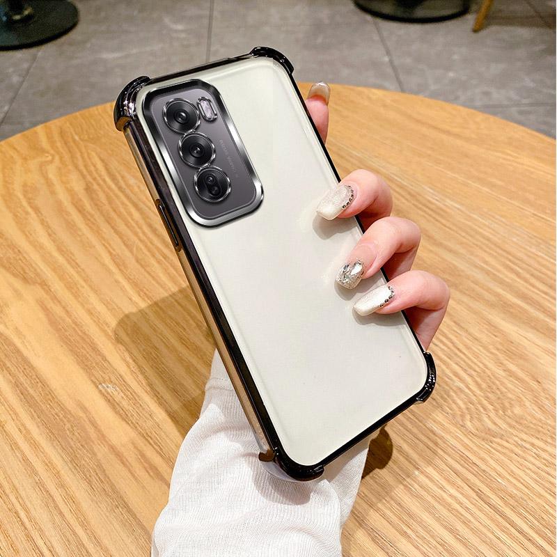 For Oppo Reno12 Case OPPO Reno 12 Pro Cover CPH2625 CPH2629 Phone Case Soft Bumper Shockproof Protect Cover Clear Electroplate
