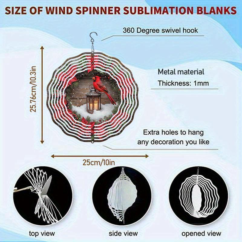 10 Zoll Hängender Windspinner mit 360-Grad-Haken für Balkon-Gartendekor Frühling Sommer Außendekoration